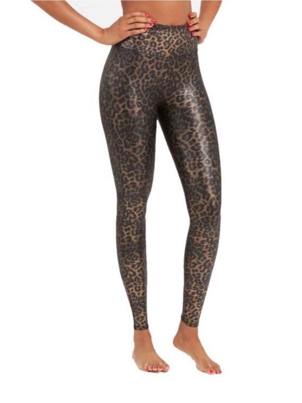 Spanx shiny cheetah animal print legging - size Small